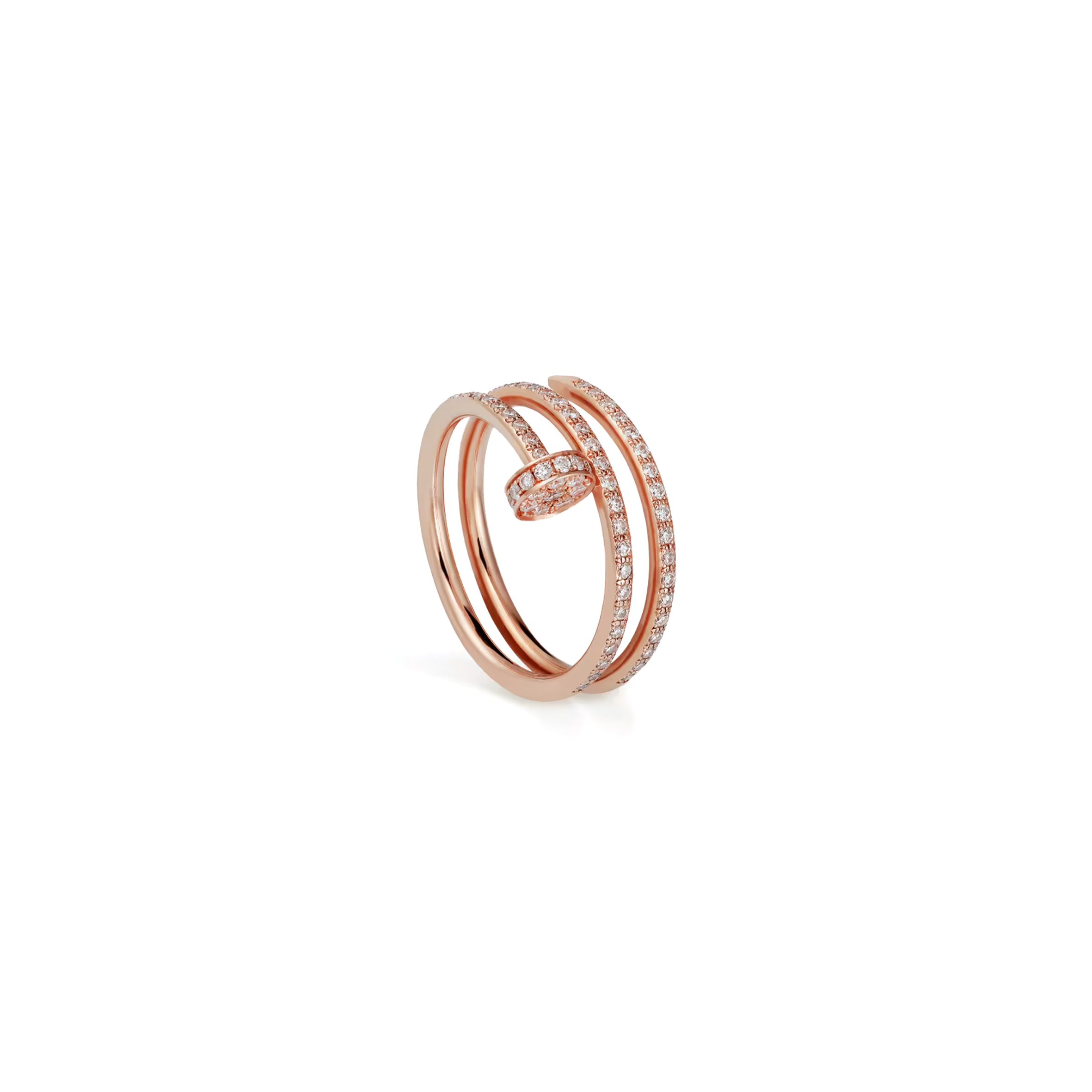CARTIER JUSTE UN CLOU RING, DOUBLE, SEMI-PAVED B4210900